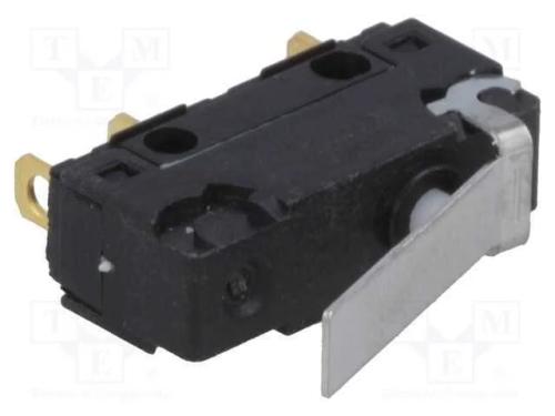 Microinterruptor SNAP ACTION, com alavanca, SPDT,.