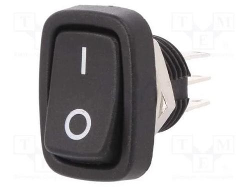 ROCKER, DPDT, Pos: 2, ON-ON, 3A/250VAC, preto, nã.