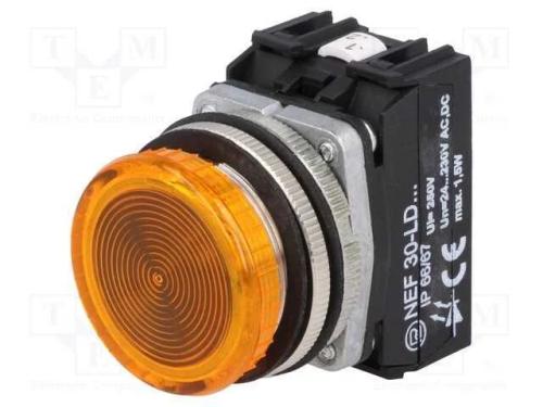 Luz de indicação, NEF30, Ilum: LED, 24÷230VAC, am.