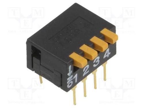 Interruptor: DIP-SWITCH, Quantidade de secções: 4.