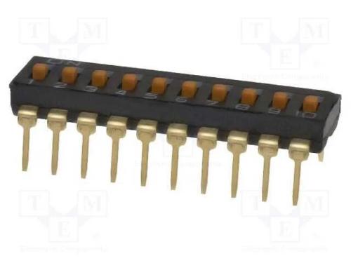 Interruptor: DIP-SWITCH, Quantidade de secções: 1.