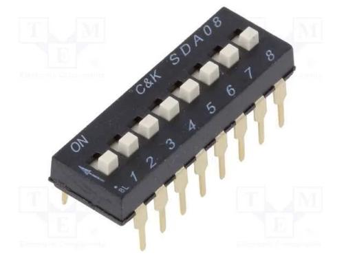 Interruptor: DIP-SWITCH, Quantidade de secções: 8.