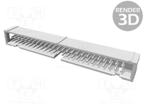 Tomada, Idc, Macho, Pin: 50, Simples, Tht, 1,27mm, Sistema: 2x25