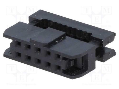Ficha, Idc, Fêmea, Pin: 10, Sem Pressão de Cabo, Idc, para Fita, 1mm