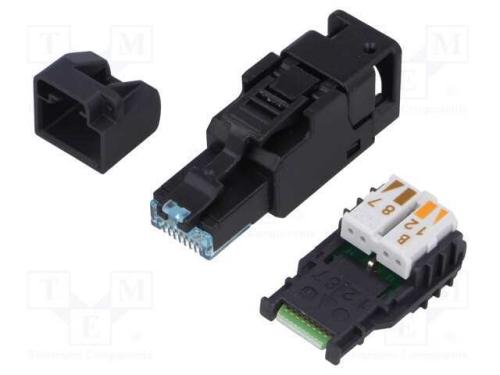 Ficha, RJ45, PIN: 8, Cat: 6a, não blindados, dour.