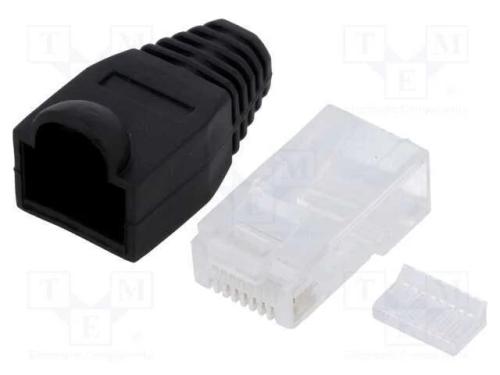 Ficha, RJ45, PIN: 8, Cat: 6, não blindados,com pr.