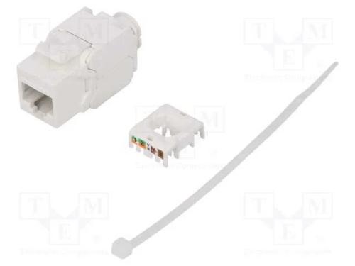 Tomada, RJ45, PIN: 8, Cat: 6a, Keystone,não blind.