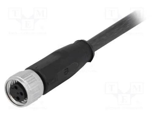 Conector: M8, Fêmea, Pin: 3, Simples, com Cabo, Ficha, 1m