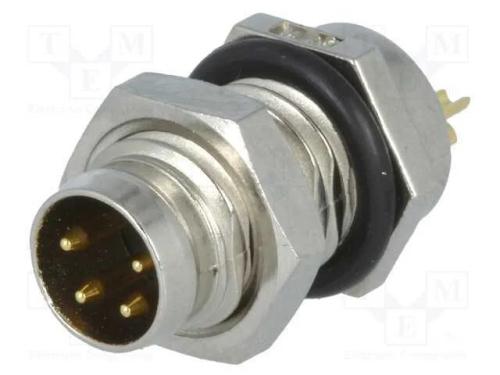 Conector: M8, macho, PIN: 4, para painel,porca da.