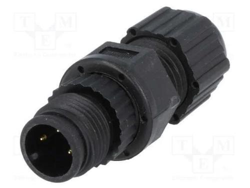 Ficha, M12, Pin: 3, Macho, Código A-Devicenet / Canopen, com Cabo