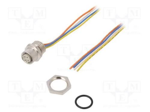 Tomada, M12, PIN: 4, fêmea, código D-Ethernet, Ve.