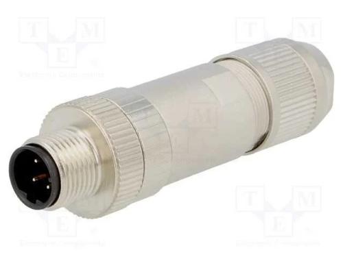 Ficha, M12, Pin: 4, Macho, Código D-Ethernet, com Cabo, Ip67