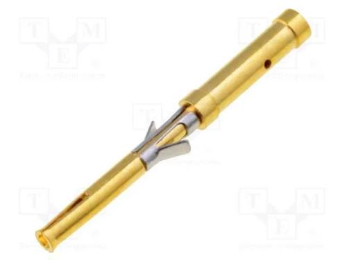 Contacto, fêmea, latão, dourado, 26AWG÷22AWG, cer.