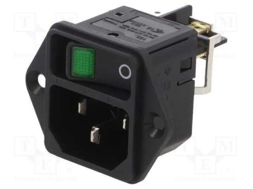 Conector: de alimentação, tomada, macho, 10A, 250.
