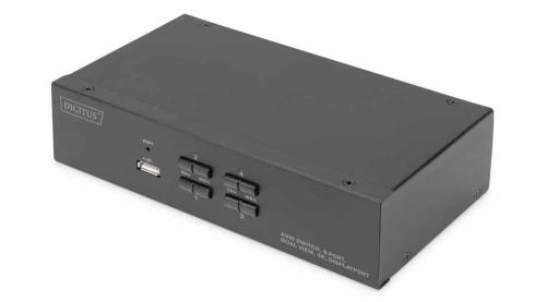Digitus Kvm Switch, 4-Port, Dual Display, 4k, Displayport