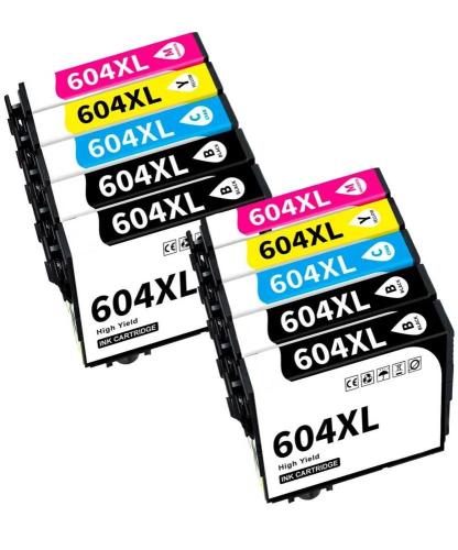 Conjunto 10 Tinteiros Epson 604 XL Compatíveis