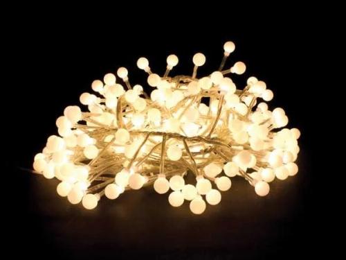 Clusterlight LED - 3.2 M - 256 Warm White Balls - Transparent Wire - 24 V
