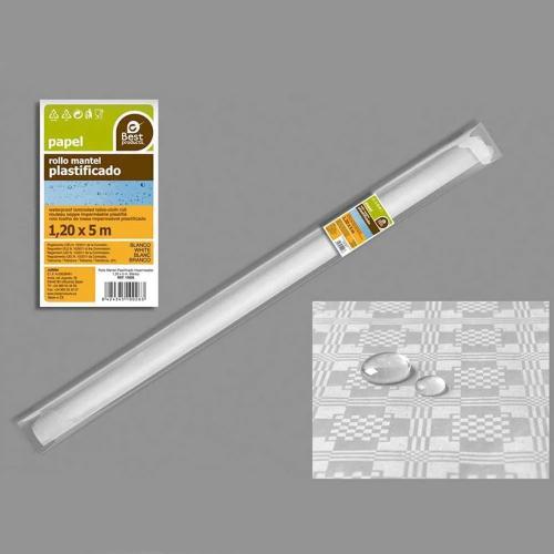 Rolo Toalha de Mesa Plastificada Branca 5x1,2m