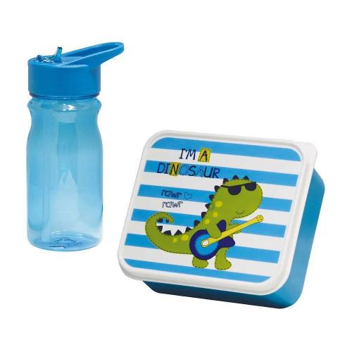 Lancheira Infantil com Cantil Dino 0,85l/0,5l Mondex