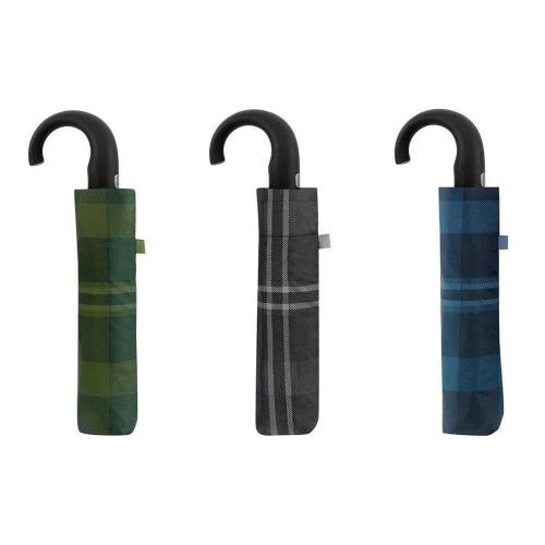 Guarda-Chuva Mini Automático, 8 Varetas Ø54cm Pongee Cabo Curvo Clima Cores / Modelos Diversos