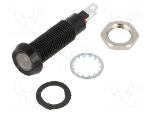 Luz indicadora: LED, plana, vermelho, 24÷28VDC, 8.