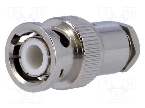 Ficha, BNC, macho, simples, 50O, 3C2V,RG141,RG58,.