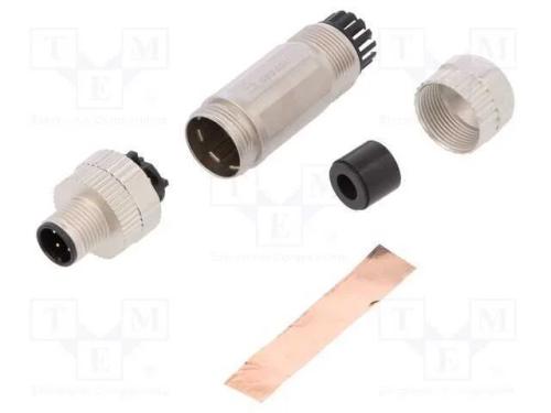 Ficha, M12, Pin: 4, Macho, Código A-Devicenet / Canopen, com Cabo