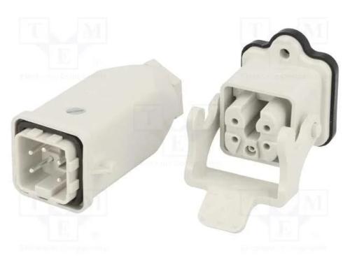 Conector: HDC, macho + fêmea, S-A, PIN: 5, 4+PE, .
