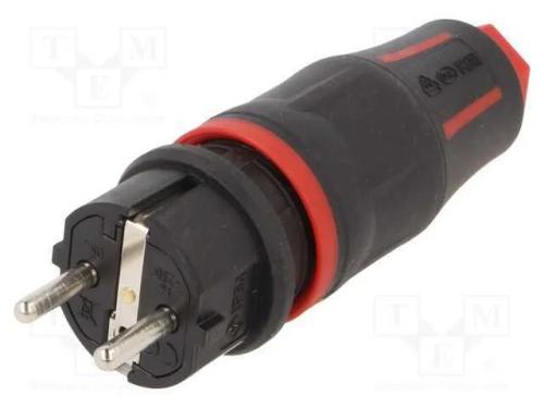 Conector: de alimentação, macho, ficha, 2P+PE, 25.