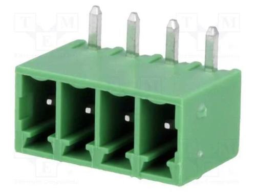 Bloco terminal separável, 3,5mm, faixas: 4, angul.