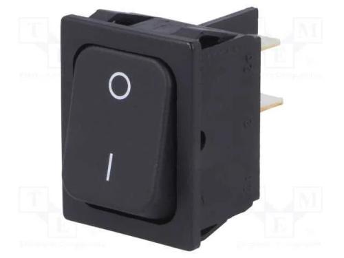 ROCKER, DPST, Pos: 2, OFF-ON, 20A/250VAC, preto, .