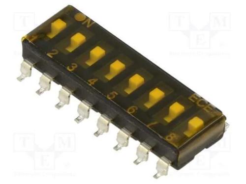 Interruptor: DIP-SWITCH, Quantidade de secções: 8.