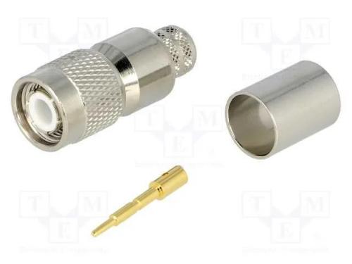 Ficha, Tnc, Macho, Simples, 50o, Solda,Cerrar, com Cabo, Ptfe