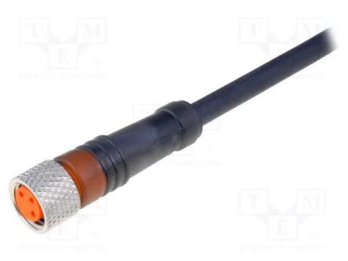 Conector: M8, 5m, Fêmea, Pin: 3, Simples, Ficha, Pur