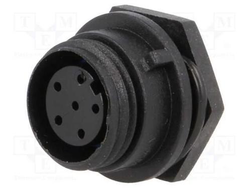 Conector: redondos, tomada, fêmea, PIN: 6, sem co.