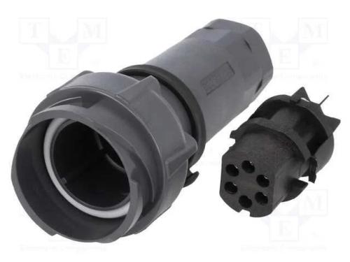 Conector: redondos, ficha, fêmea, PIN: 6, Buccane.