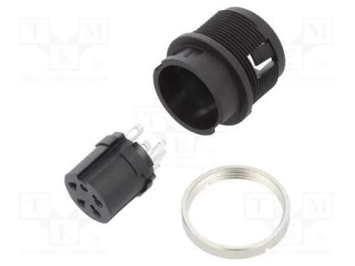 Conector: Redondos, Tomada, 678, Fêmea, Pin: 4, Prateado, 6a, Ip40