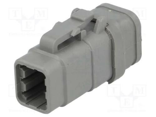 Conector: Fio-Fio, Dtm, Fêmea, Ficha, com Cabo, Pin: 6, Cinzenta