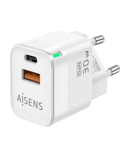 Cargador Gan de Pared Aisens Asch-30w2p004-W/ 1xu.