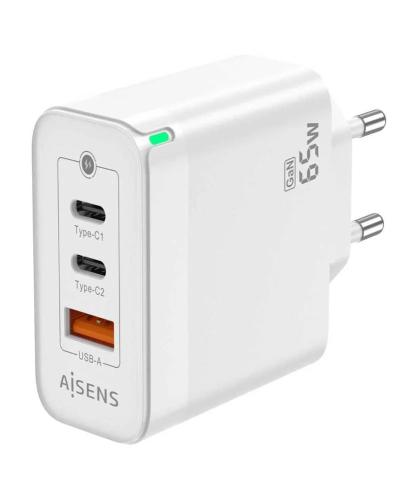Cargador Gan de Pared Aisens Asch-65w3p007-W/ 2xu.