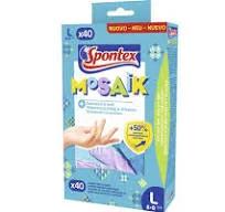 Luvas descartáveis Spontex Mosaic 40 unidades tam.