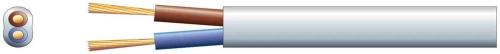 2 Core Oval Mains Pvc, 2 X 24/0.2mm, 6a, Branco, 100m