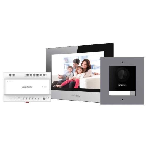 Kit de Vídeo Porteiro Hikvision 2 Fios com App Móvel Ds-Kis702y