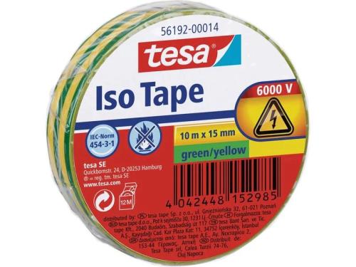 Fita isolante Tesa 10m 15mm Verde/Amarelo