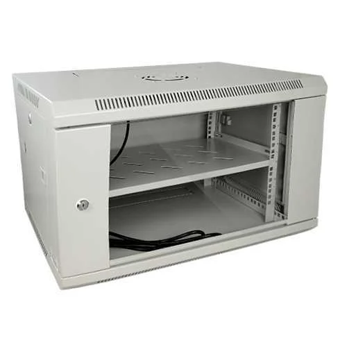 Armário Rack para Parede - Até 6u Rack de 19" - Até 60 Kg de Carga - com Ventilação e Guarnições Par