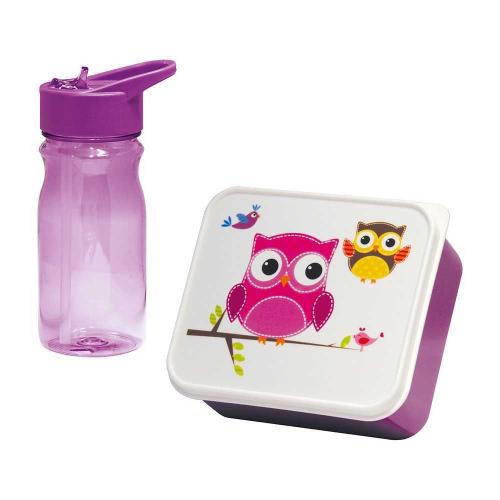 Lancheira Infantil com Cantil Coruja 0,85 /0,5l M.