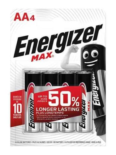 Energizer Batteries Alkaline Max AA Lr6 4 Pieces Eco Packaging