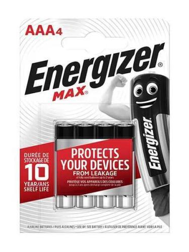 Energizer Batteries Alkaline Max AAA Lr03 4 Pieces Eco Packaging