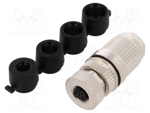Ficha, M12, Pin: 5, Fêmea, Código L-Power, com Cabo, Ip67, Simples