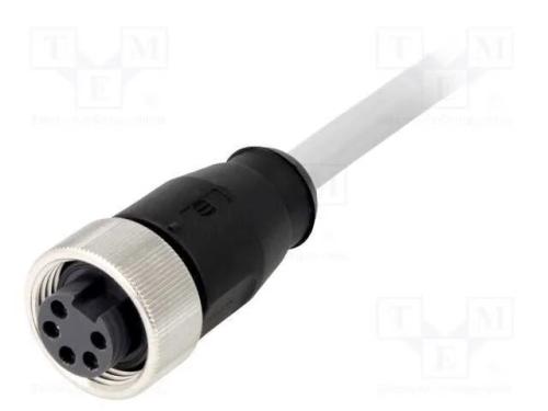 Ficha, 7/8", 1,5m, Fêmea, Pin: 5, Simples, com Cabo, Pvc